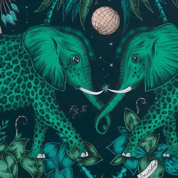 Clarke & Clarke Zambezi Wallpaper- Teal Sample 1