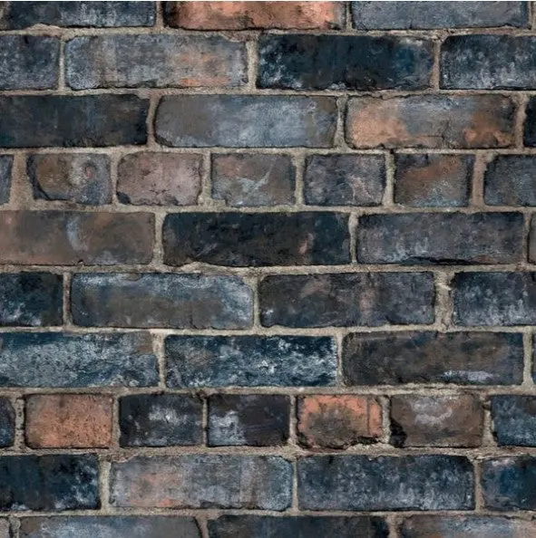 Durham Brick Industrial Wallpaper Blue Sample 1