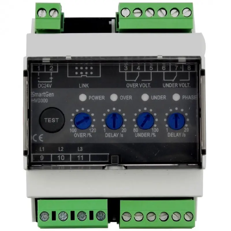 Hvd300 Voltage Monitoring Relay Control Power Distribution Module, 35Mm Din Rail 1