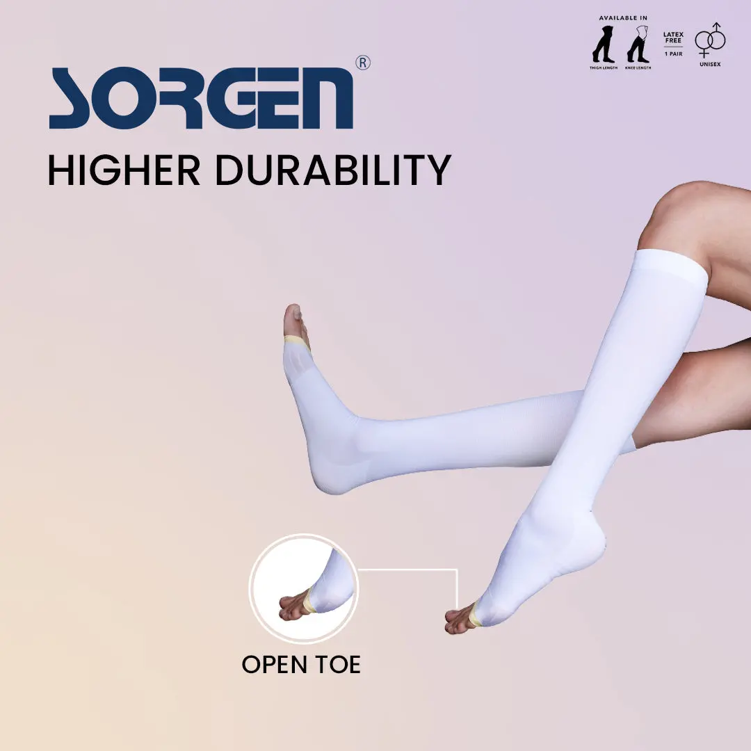 Sorgen Below Knee Anti Embolism Dvt Stockings, White, 1 Pair 1