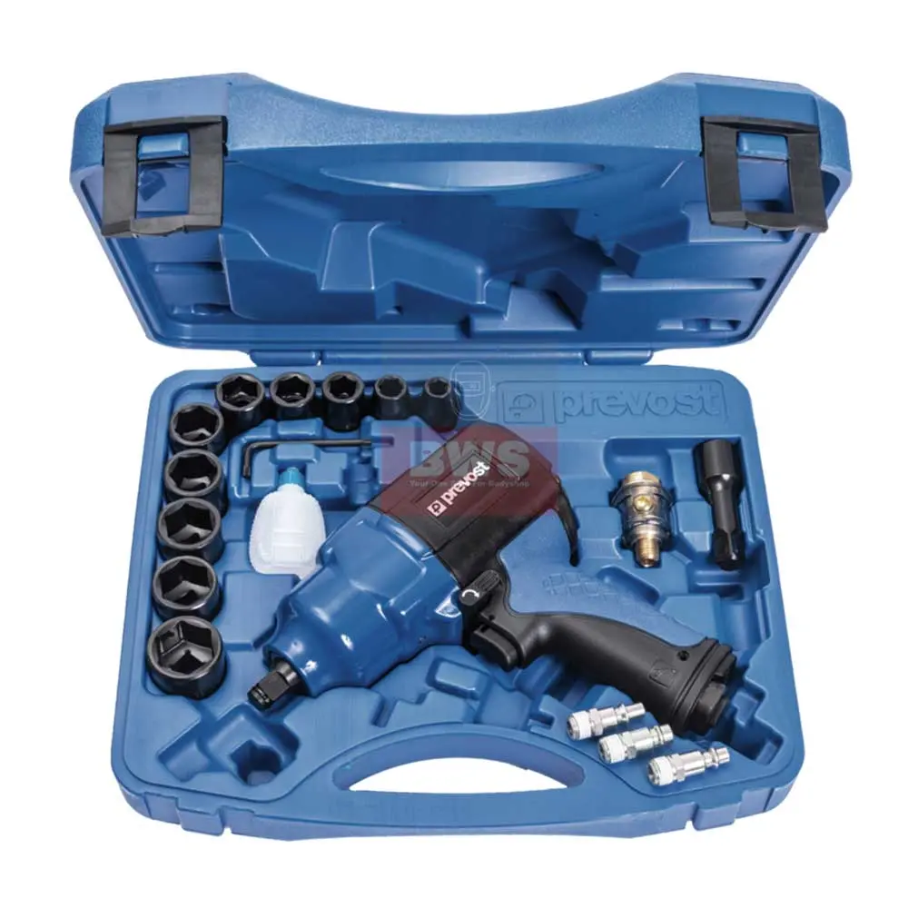 Prevost 1/2" Drive Composite Air Impact Wrench-Reinforced Twin Hammer In Case 1