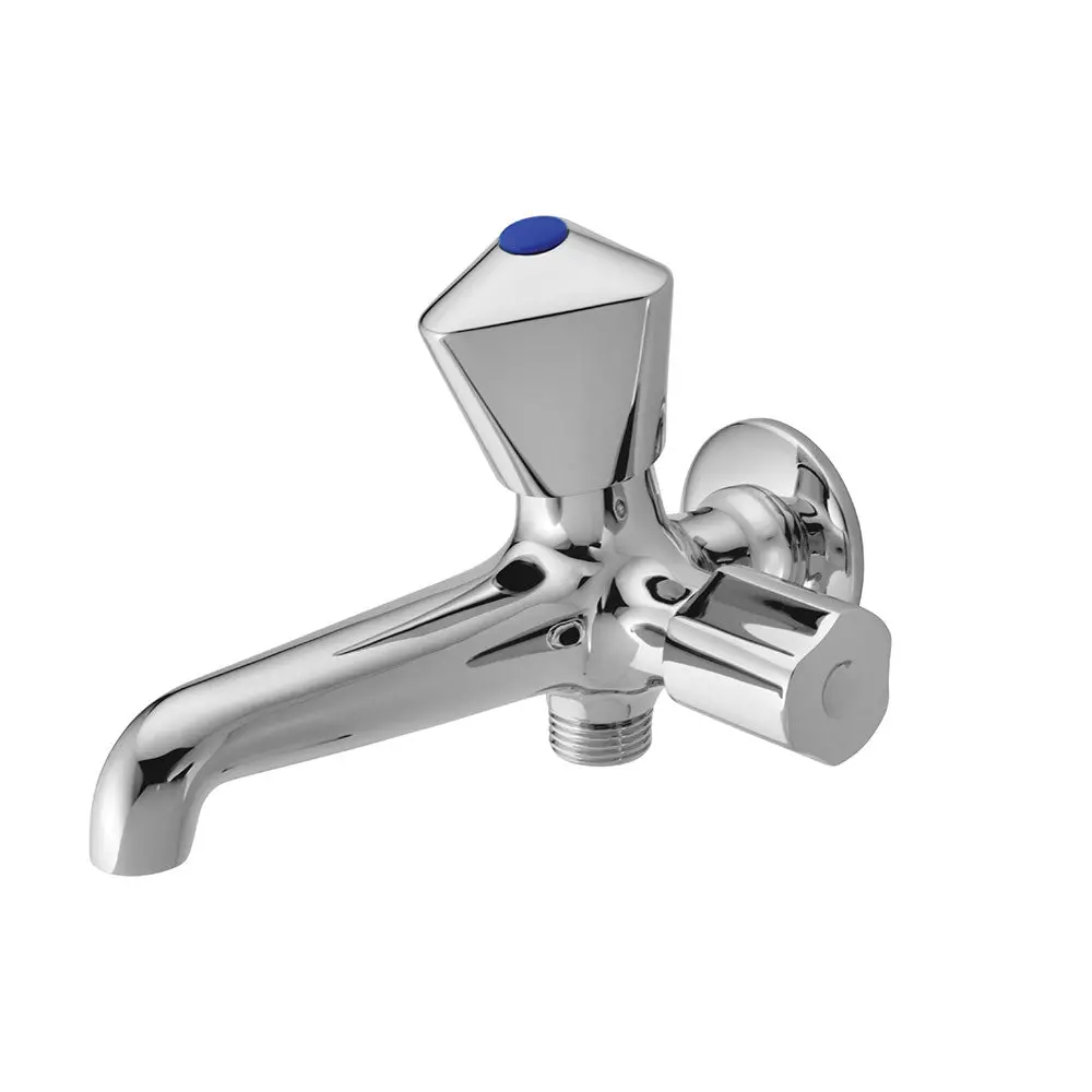 Essco Tropical Two Way Long Body Bib Cock With Wall Flange Tqt-Chr-512A 1