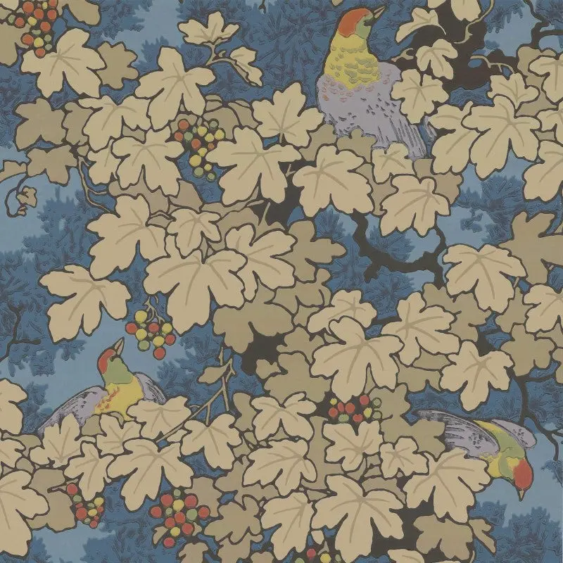 Little Greene Vine Wallpaper Sample - Bleu 1