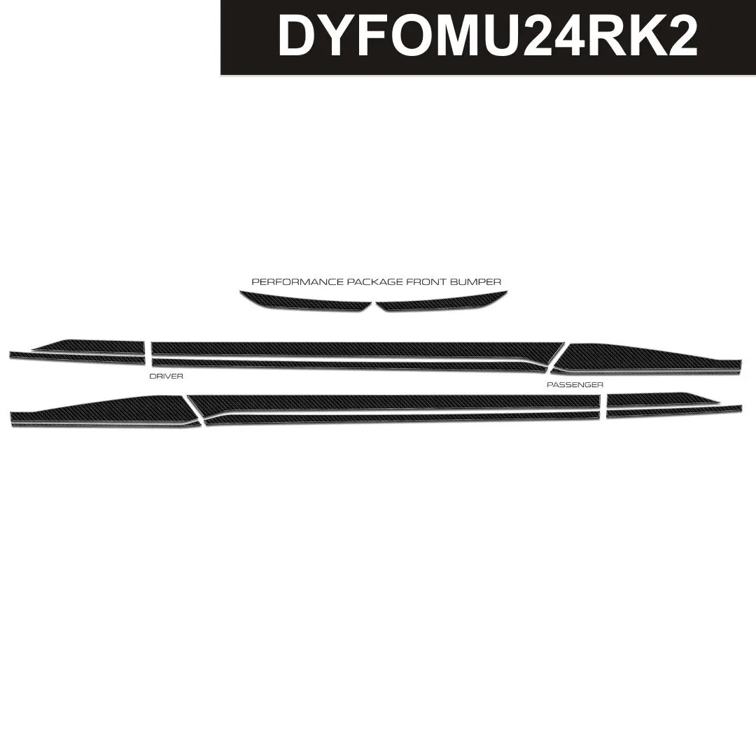 Dynacarbon™ Carbon Rocker Panels With Edges And Front Bumper Kit For Ford Mustang 2024-2026 1