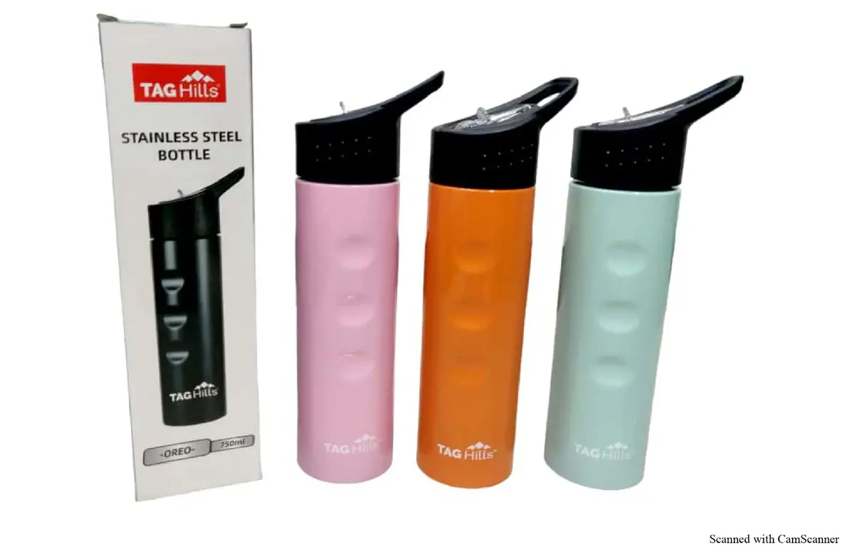 Tag Hills Oreo Water Bottle Set Of 3,Multi Colour Each 750 Ml 1