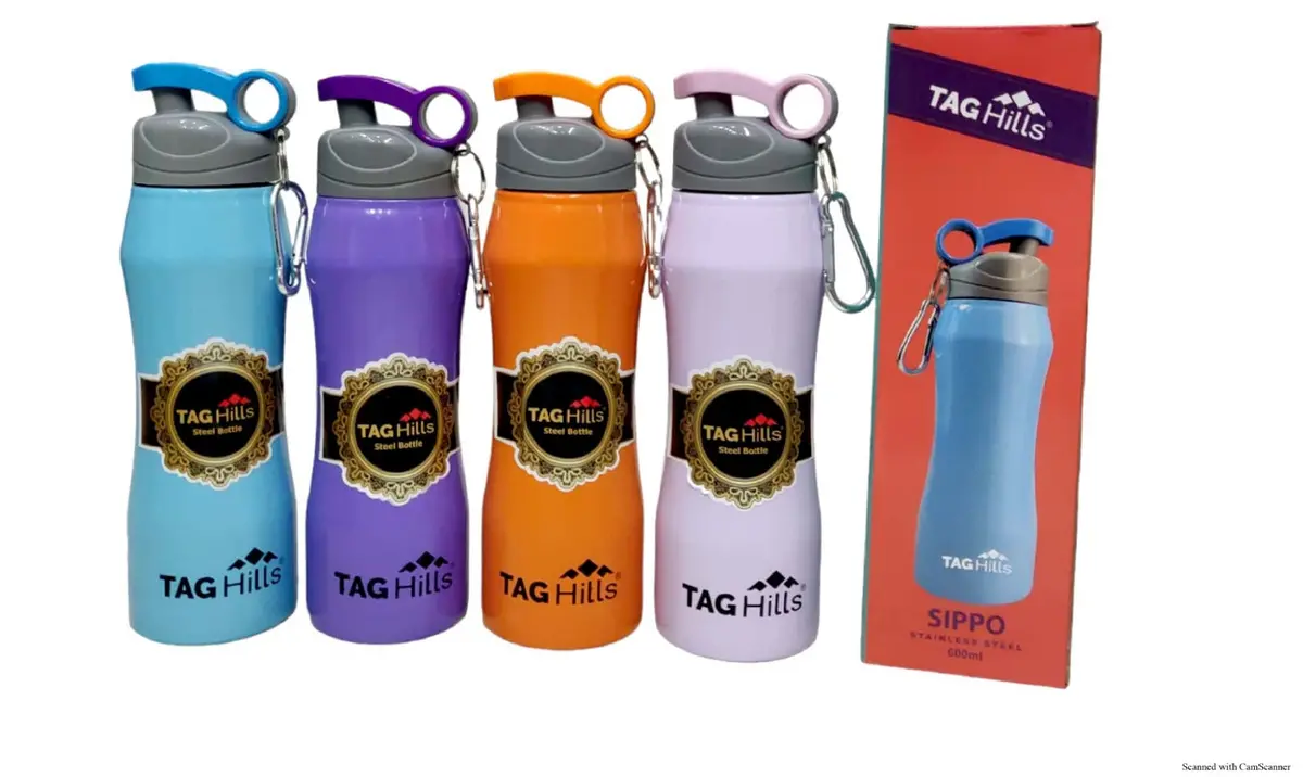 Tag Hills Sippo Water Bottle With Straw, Set Of 3, Multicolour  With Cap Each 600Ml 1