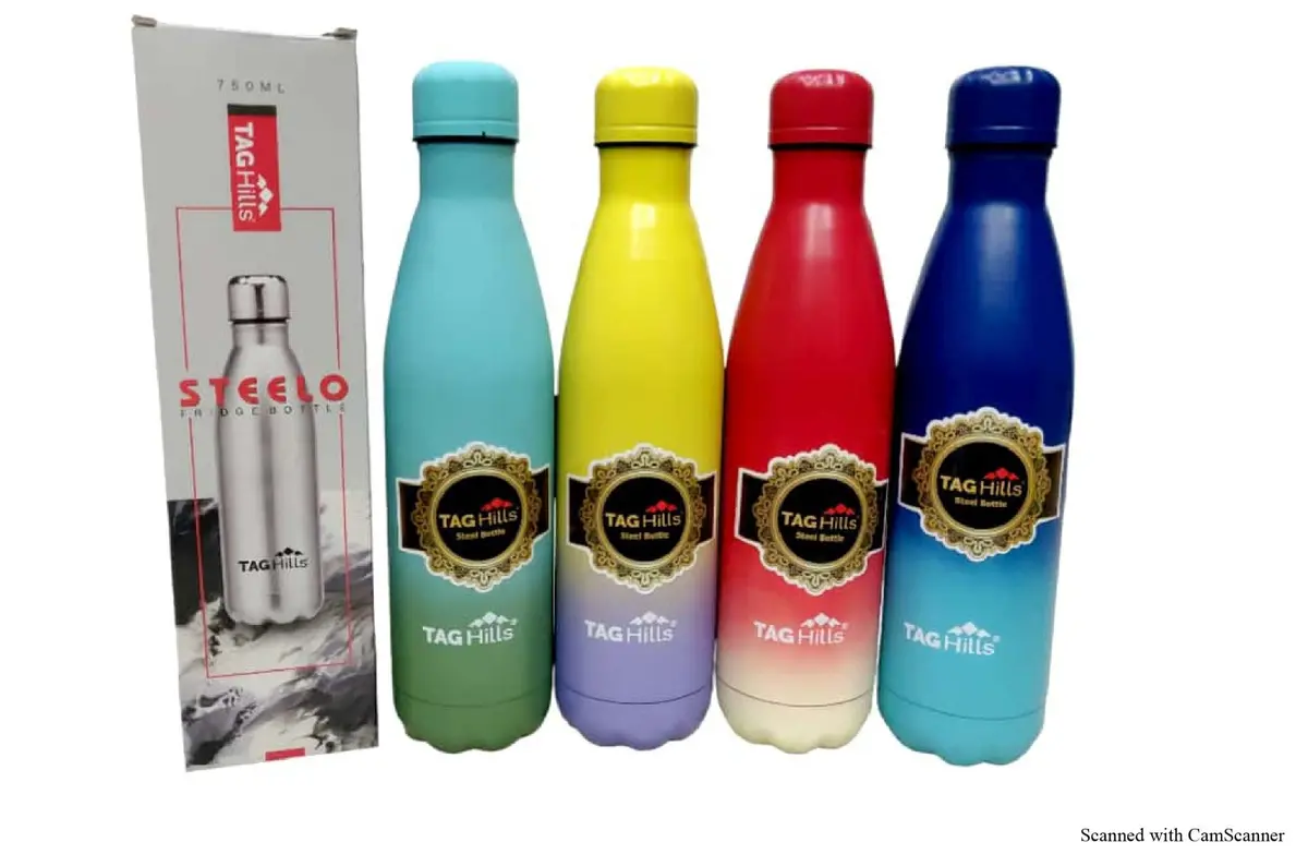 Tag Hills Steelo Water Bottle With Mattle Colours, Set Of 3 Each 750Ml 1