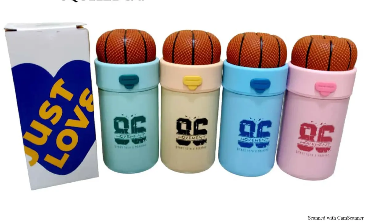 Tag Hills Hot & Cold Water Bottle Flask With Basket Ball Squeeze Cup Set Of 3, Multi Colour Unique Design Each 300 Ml 1