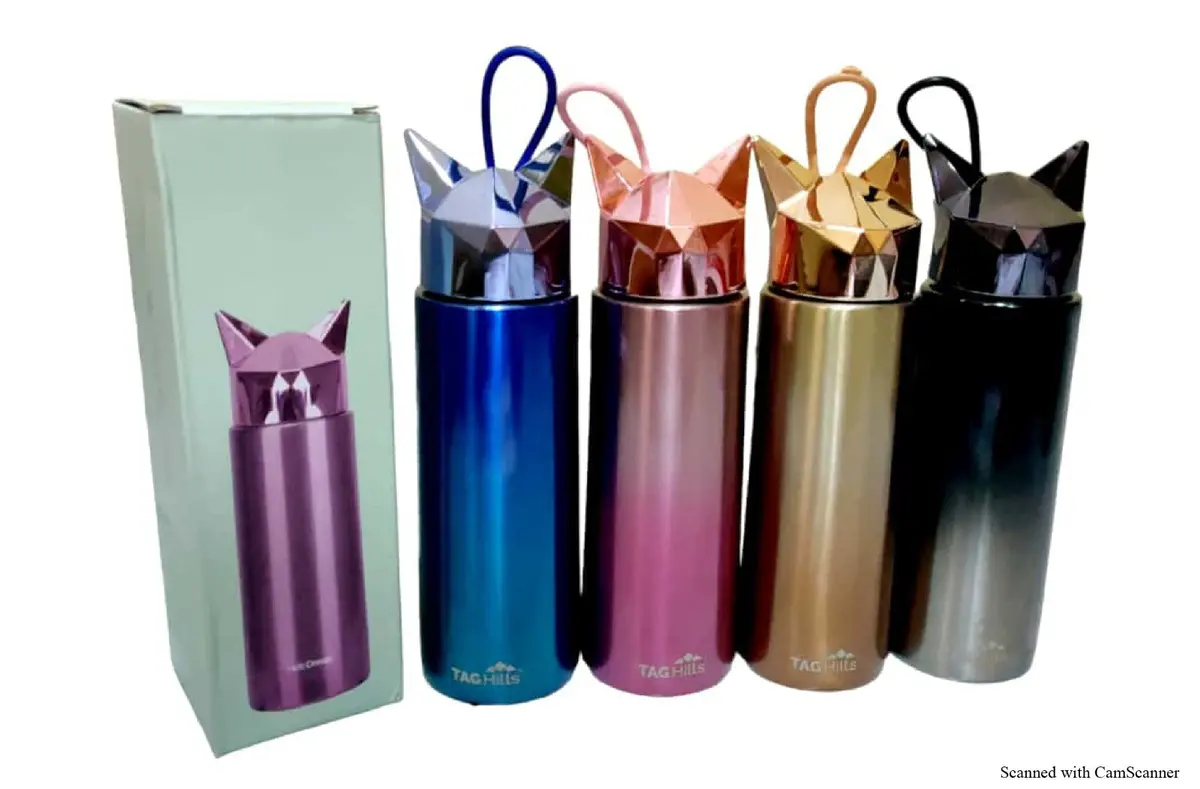 Tag Hills Stainless Steel Insulated Water Bottle Fox Vacuum Flask Multi Colour  Set Of 3 Each  270Ml 1