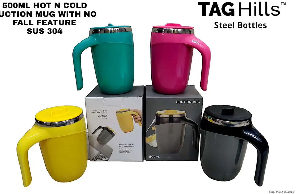 Tag Hills Cute Coffe Cup With No Fall Feautre Hot & Cold Set Of 3  Unique Design Each 500 Ml 1