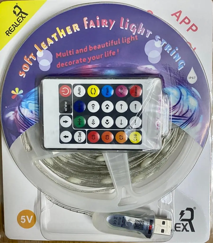 Dealsplant Voice /App /Remote Controlled Multi Color Multi Mode Led String Light 5V Water Proof Decorative Light (10M) 1