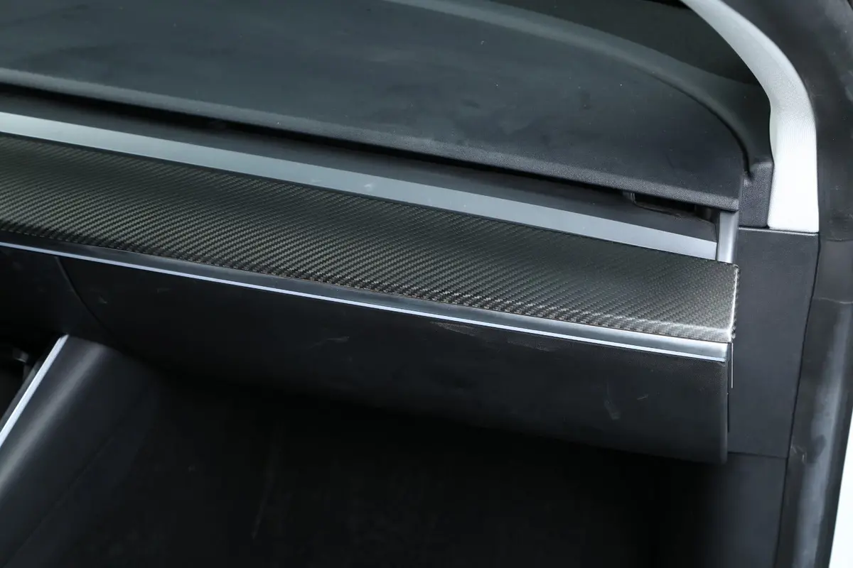 Dynacarbon™ 2 Pcs Hard Carbon Fiber Dashboard Trim Kit For Tesla Model 3/Y 2017-2023 In Matte Carbon 1