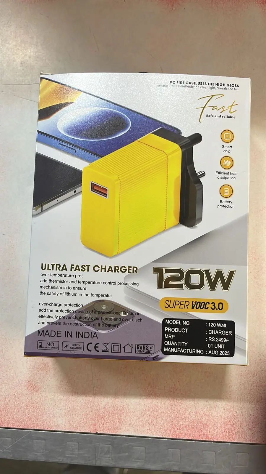 Transton I-Play Premium Quality Fast Charger 120W All Mobile Support With Type C Cable 1