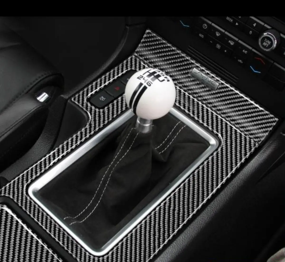 Dynacarbon™ 4 Pcs Full Center Console Trim For Ford Mustang 2010-2014 (Will Fit Automatic And Manual) 1