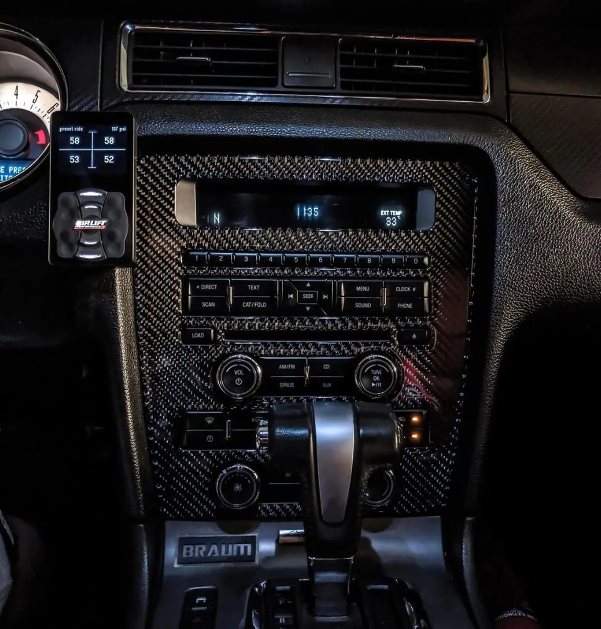 Dynacarbon™ Multimedia Dash Trim For Ford Mustang 2010-2014 1