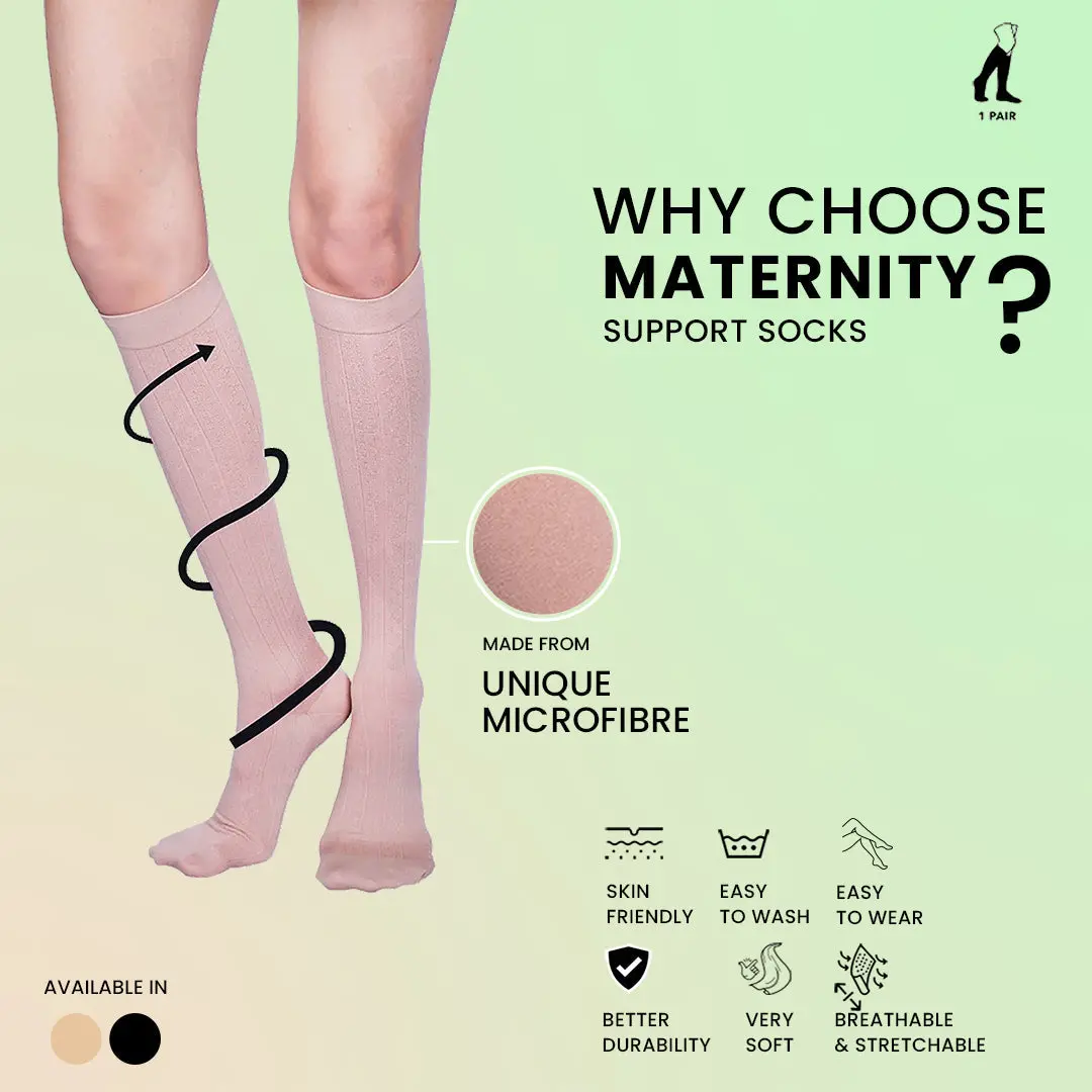 Sorgen Maternity Support Socks To Reduce Pain And Swelling During Pregnancy,Perfect Healthy Gift For Mom-To-Be (Beige) 1