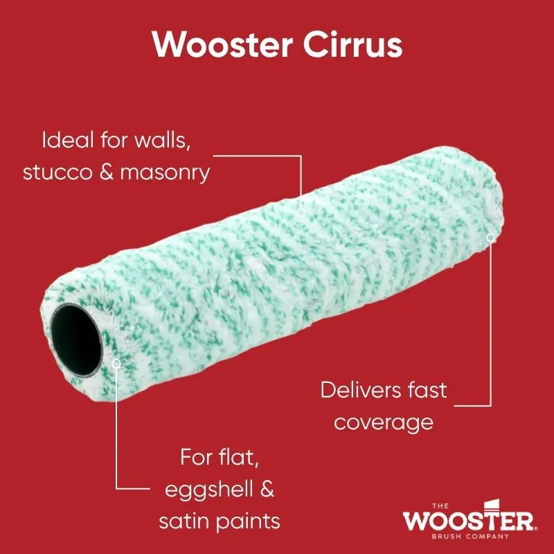 Wooster 9" Cirrus X 1" Roller Sleeve Nap - Extra Long Pile (1.75" Core) 2
