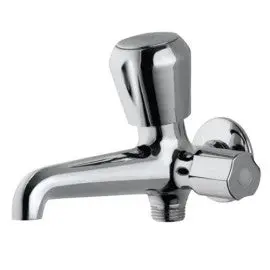 Essco Marvel 2-Way Long Body Bib Cock Faucet With Wall Flange Mqt-Chr-512Akn 1