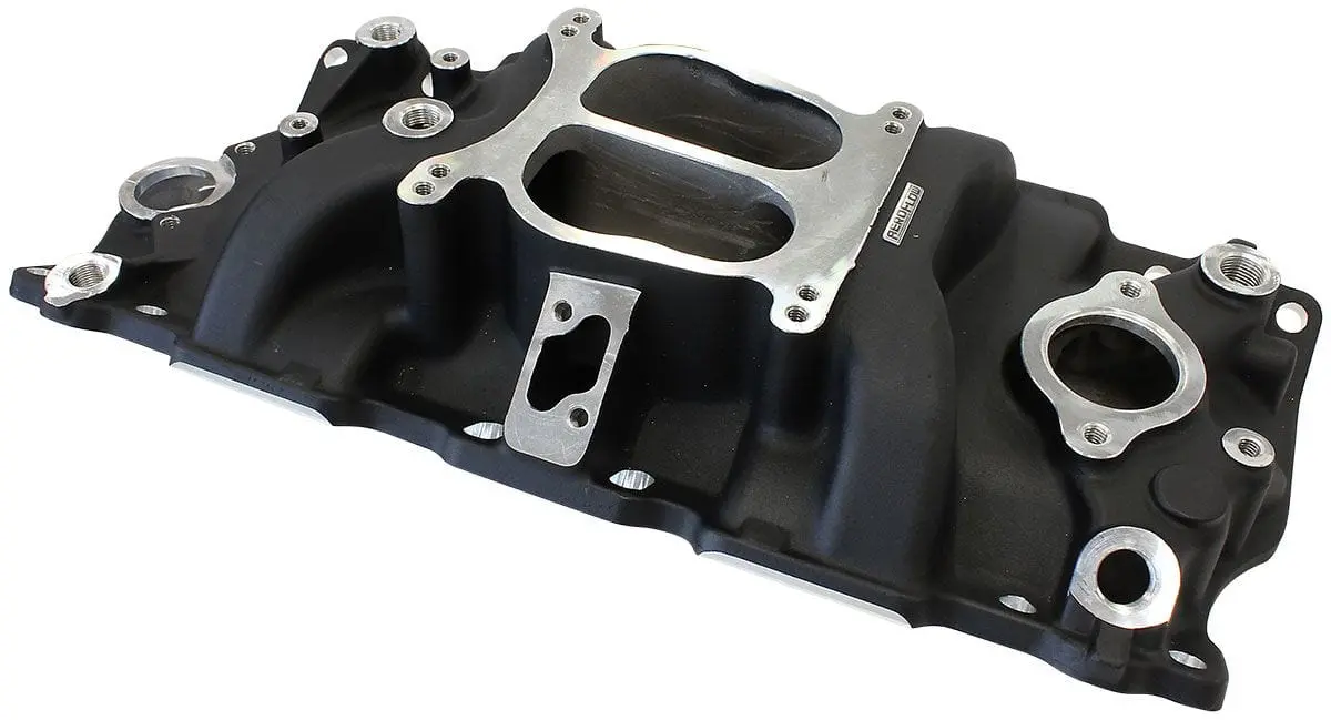 Af6211-1000 Sb Chevy Dual-Plane Intake Manifold – Matte Black Finish 1