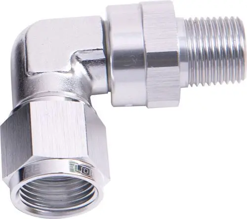 3/8" Npt Male To -6An Female Swivel Adapter – 90-Degree (Af923-06-06S) 1