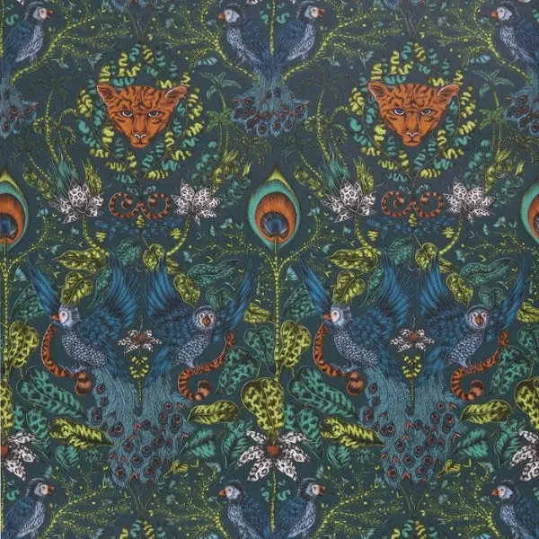 Clarke & Clarke Amazon Wallpaper - Navy Sample 1