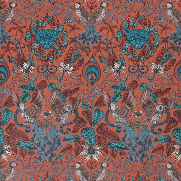 Clarke & Clarke Amazon Wallpaper - Red Sample 1