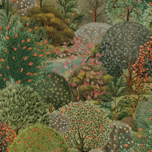 Arboretum Tree Wallpaper - Green Sample 1
