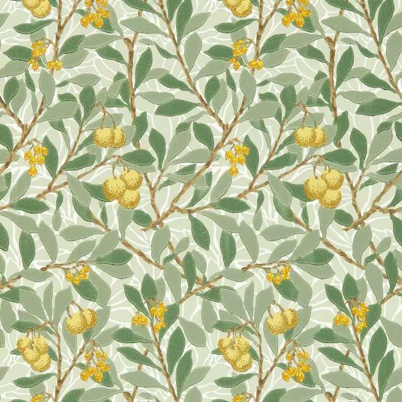 Morris & Co Arbutus Wallpaper - Sage/Lemon Sample 1