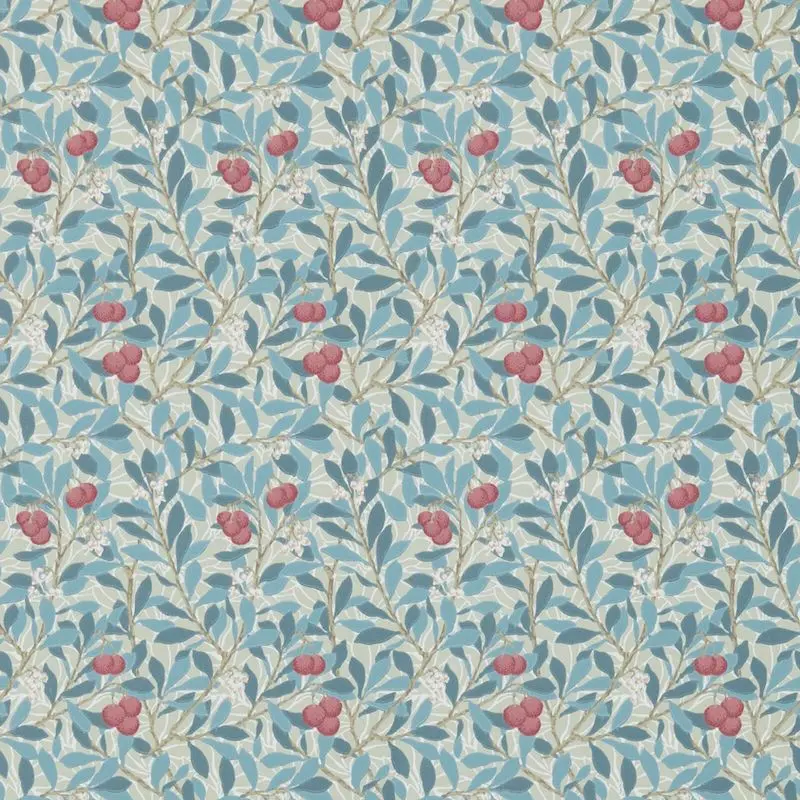 Morris & Co Arbutus Wallpaper - Woad/Russet Sample 1