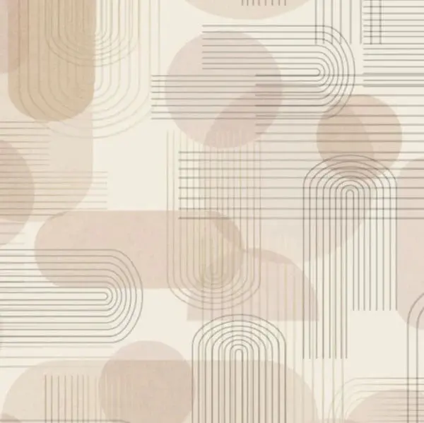 Arch Geo Retro Circle Wallpaper Orange Sample 1