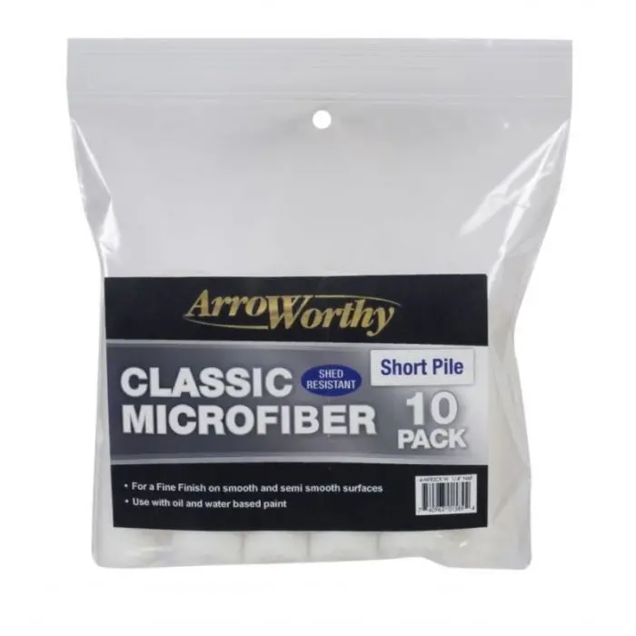 Arroworthy Classic Microfiber 4" Mini Rod Style Roller Sleeve - Pack Of 10 1