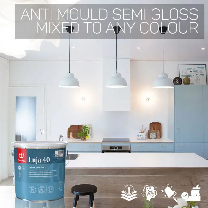 Tikkurila Luja 40 Scrubbable Semi-Gloss For Bathrooms & Wall Tiles - Colour Match 1