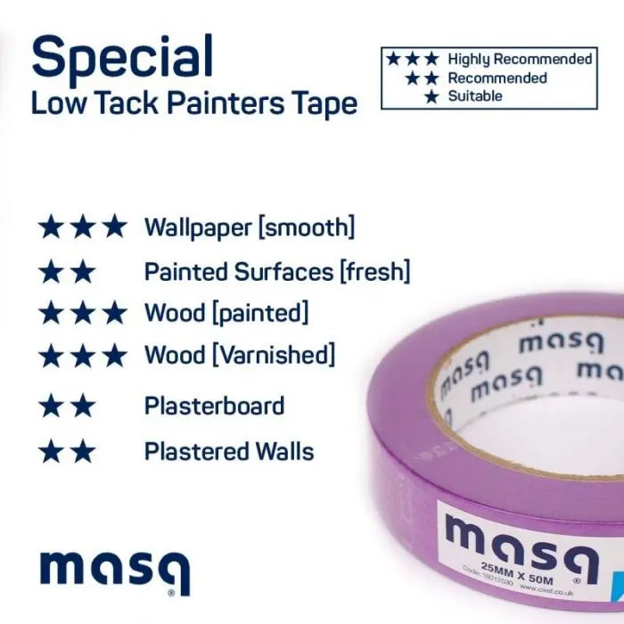 Masq Low Tack Painters Tape Purple - 50M 1
