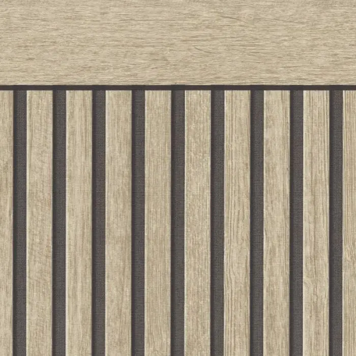 Scandi Wood Slat Wallpaper - Half Wall Panel 1