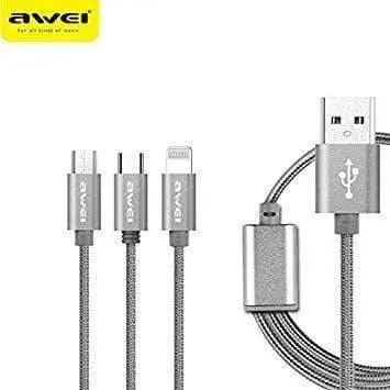 Awei Cl-970 Three In One Data Cable - Grey 1