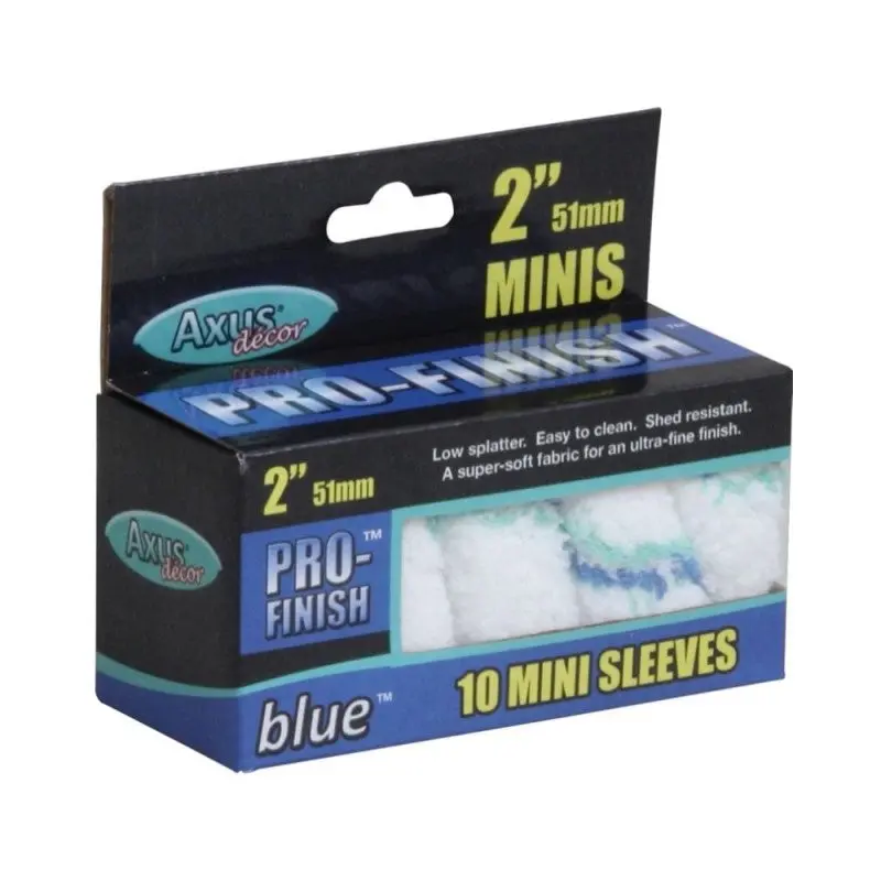 Axus Blue Pro Finish 2" Mini Roller Sleeve (Pack Of 10) 1