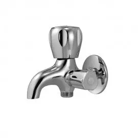 Essco Marvel 2-Way Bib Cock Faucet With Wall Flange  Mqt-Chr-512Ankn 1
