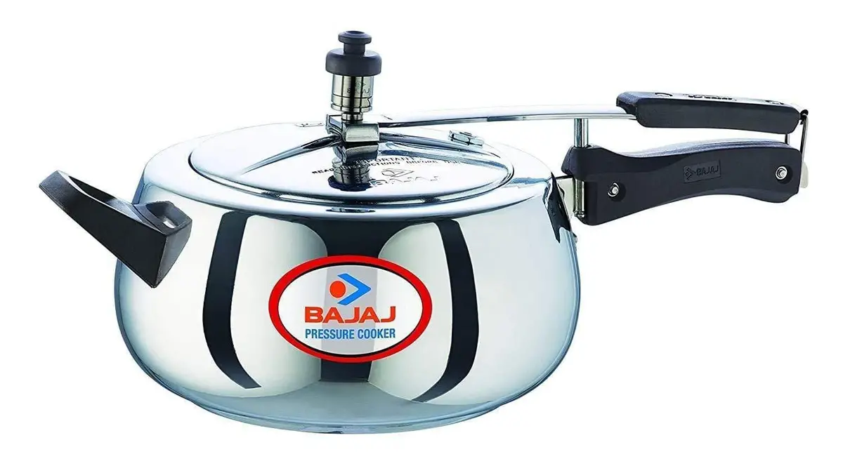 Bajaj Pcx 65D Aluminium Handi Pressure Cooker With Induction Base, 5 Litres (Silver) 1