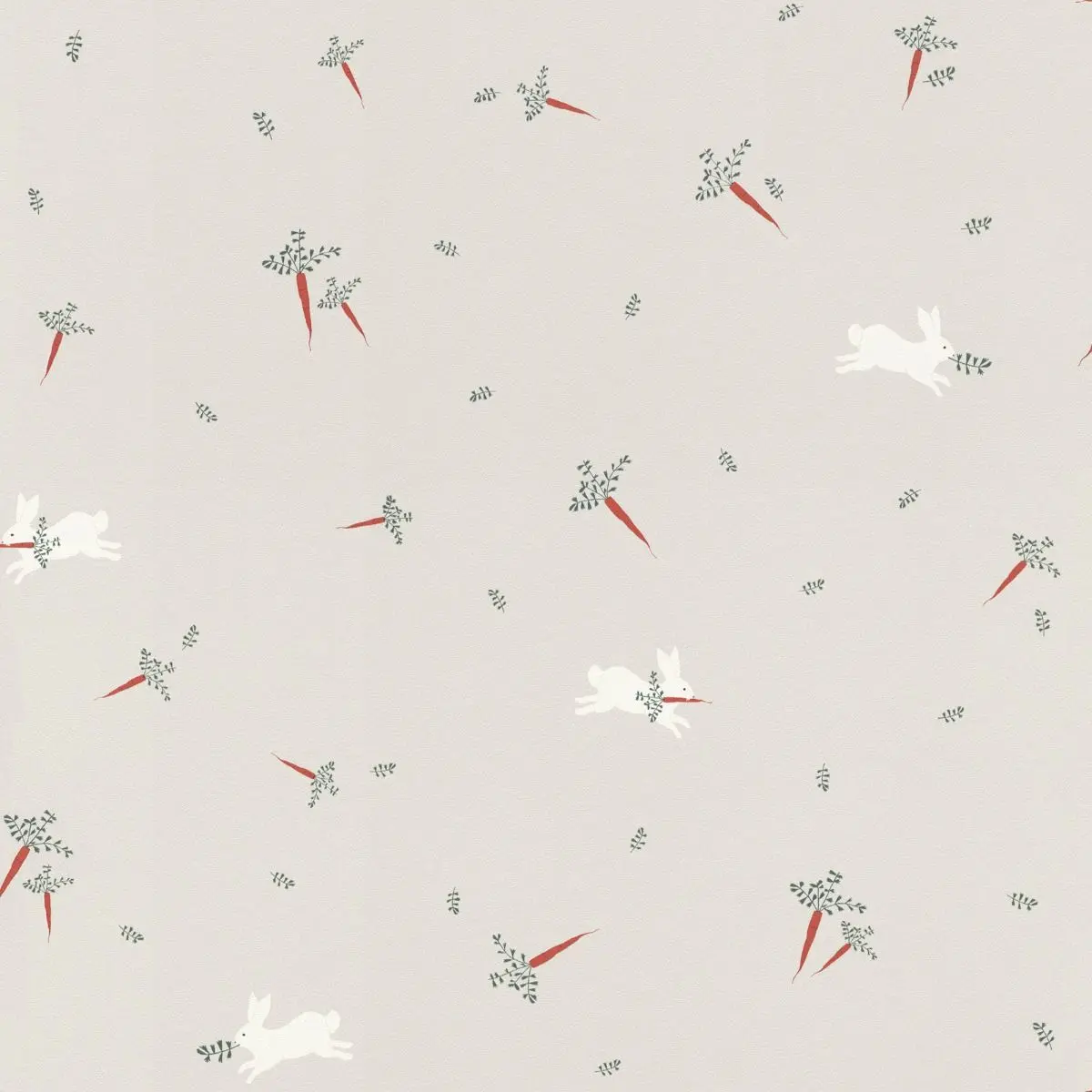 Bambino Rabbits Wallpaper Grey 1