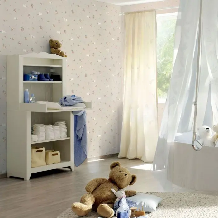 Bambino Rabbits Wallpaper Grey 2
