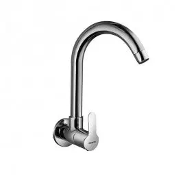 Essco Cosmo Sink Cock With Swinging Spout Faucet (Wall Mounted Model) With Wall Flange Cos-Chr-103347N 1