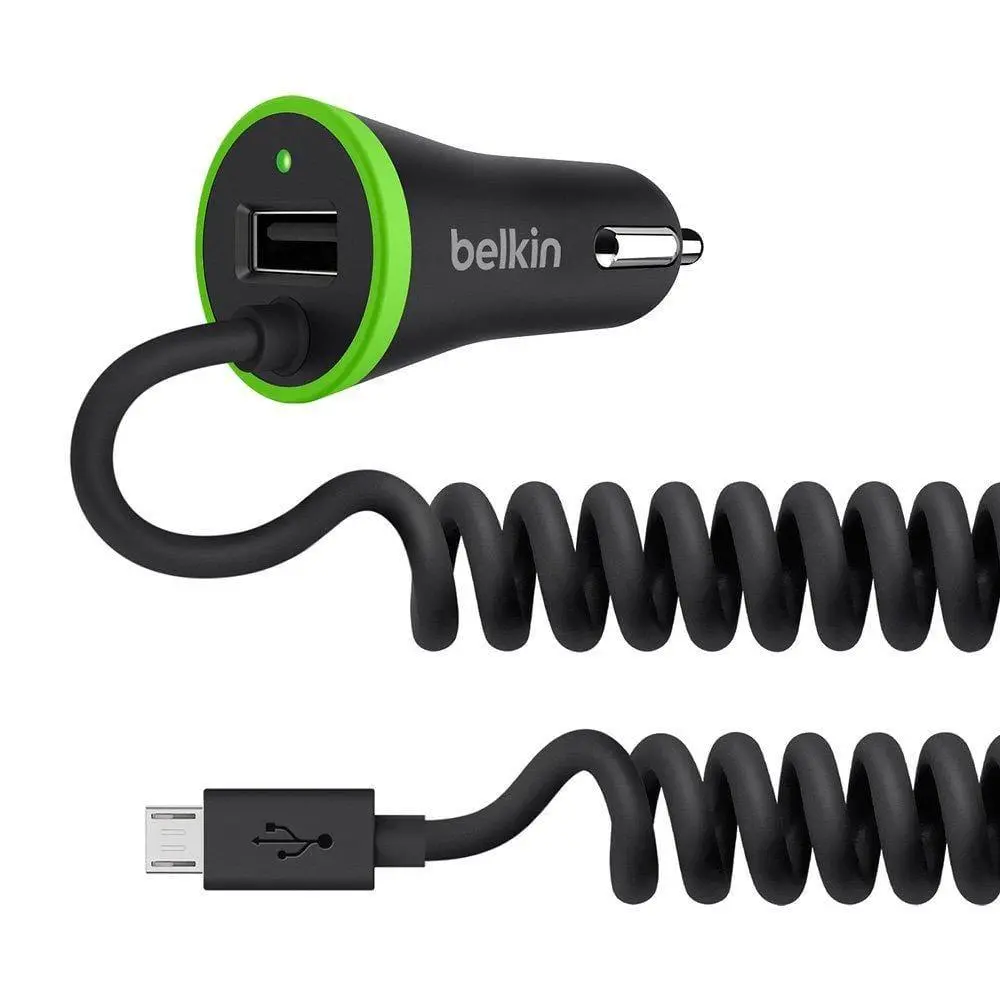 Belkin 3.4A Dual Usb Port Boost Up Car Charger With 4-Foot Coiled Micro Usb Cable 1