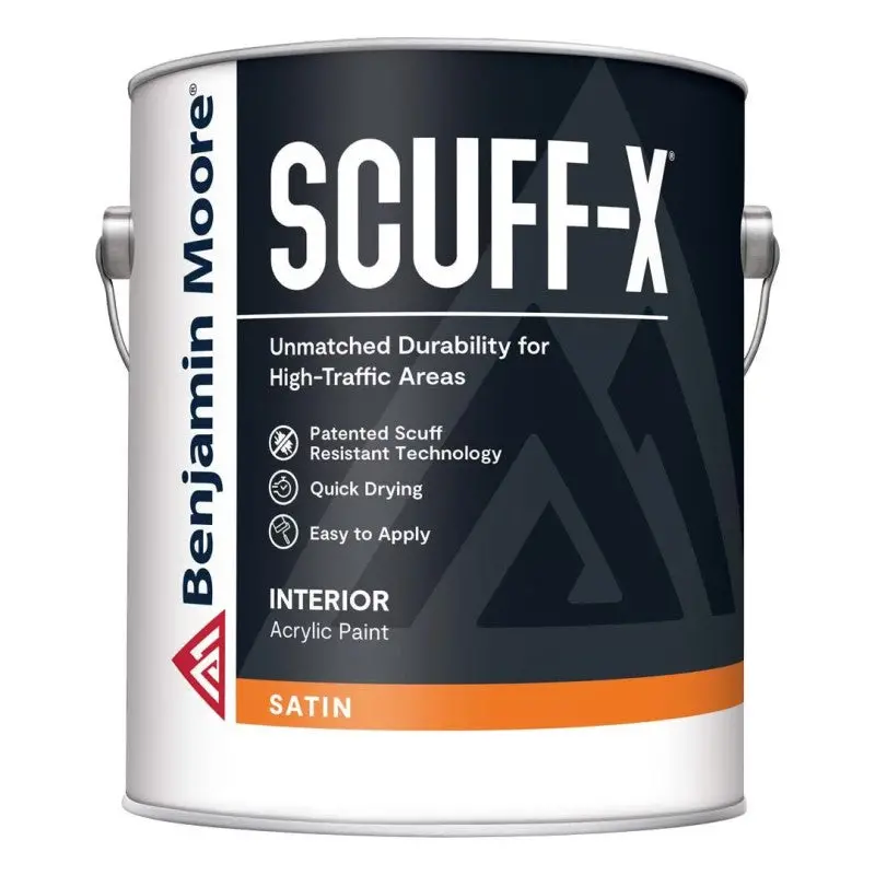 Benjamin Moore Scuff-X Satin Super White Paint 1