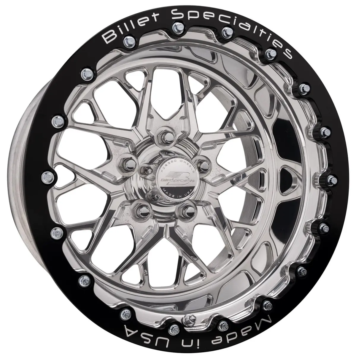 Billet Specialties Rsb Series Polished Aluminum Drag Racing Wheels - 15X7", 6X5.5" Bolt Pattern 1
