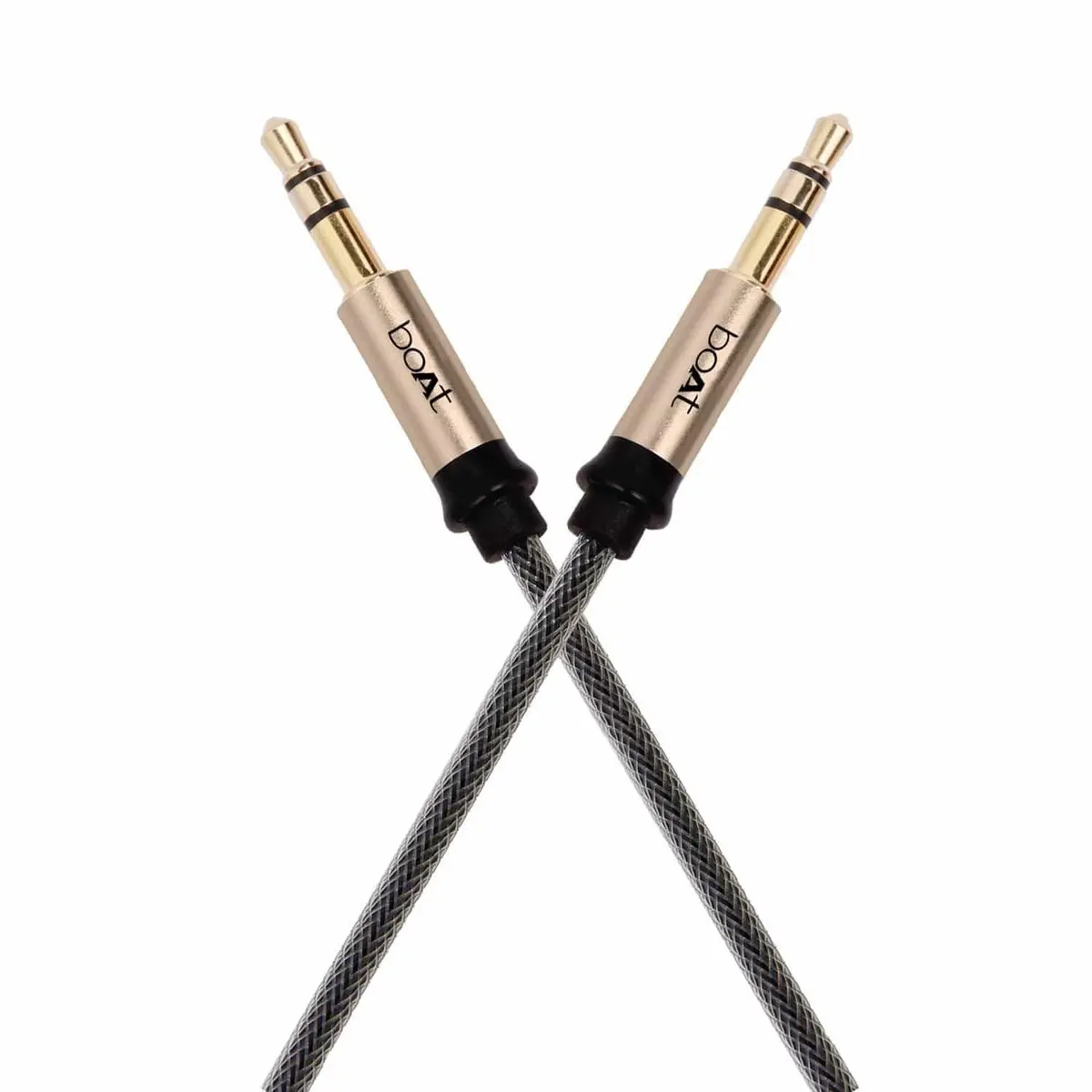 Boat 3.5Mm Male To Male Gold Plated Connectors, Metallic Aux Audio Cable 1