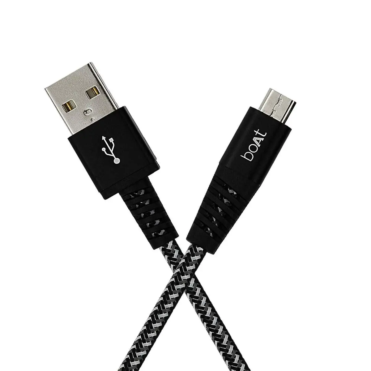 Boat Unbreakable Braided Micro Usb Cable 1.5 Meter (Black) 1