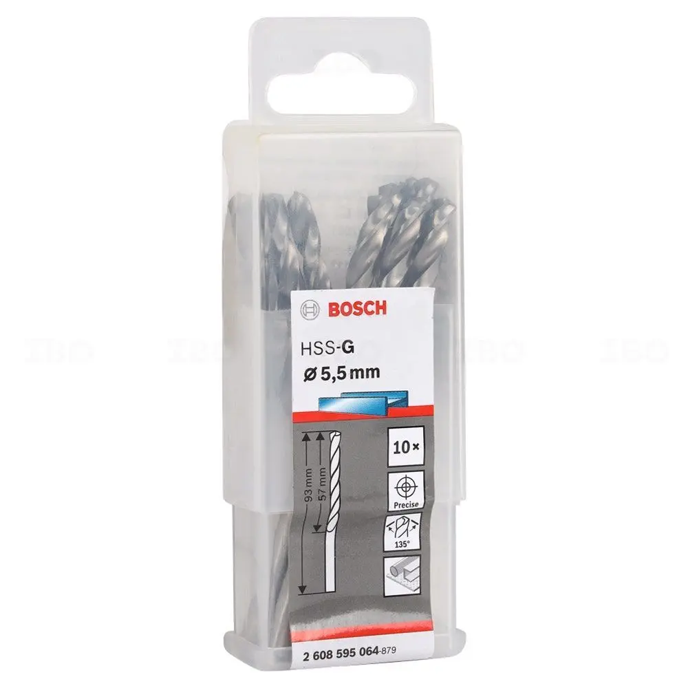 Bosch 2608595064 5.5Mm Hss-G Twist Drill Bit Pack Of 10 1