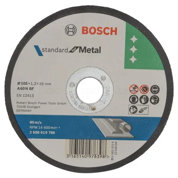 Bosch 2608619786 105X1.2X16mm Metal Cutting Wheel Pack Of 10 2