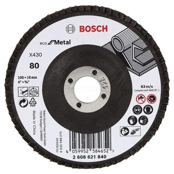 Bosch 2608621841 100Mm 120 Grit Flap Disc Pack Of 10 1