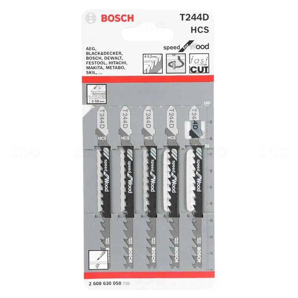 Bosch 2608630058 T 244D 5 Pcs Jig Saw Blade 1